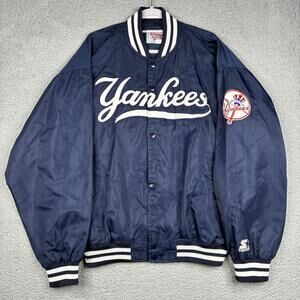 Vintage Starter New York Yankees Satin Bomber Jacket XL Diamond Collection MLB